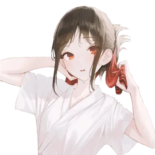🌈 Fille anime, Kaguya Shinomiya, Personnage anime, Femme, Portrait, Dessin animé, Illustration telegram sticker