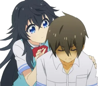 😥 Anime, Garota, Garoto, Amizade, Conforto, Emocional telegram sticker