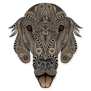 🦮 dog, animal, pet, mandala, geometric, pattern, illustration telegram sticker