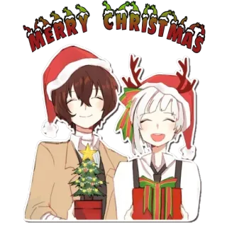 🎄 MERRY CHRISTMAS boże narodzenie, anime, święta, świętowanie, postacie, świąteczny, sezon telegram sticker