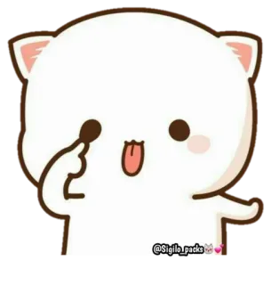 😛 kot, słodki, naklejka, zwierzę, kawaii whatsapp sticker