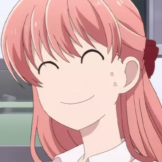 🎀 Anime, Sorriso, Desenho animado, Cabelo rosa, Fofo telegram sticker