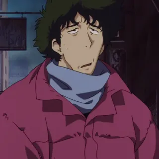 🚬 Spike Spiegel Cowboy Bebop Anime, Personagem, Expressão, Cool, Espaço, Caçador de recompensas, Anime anos 90 whatsapp sticker