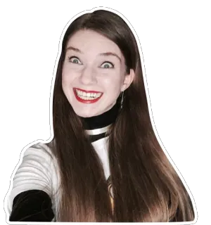 😁 женщина, портрет, лицо, улыбка, длинные волосы, зубы telegram sticker