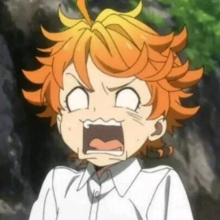 🌈 Emma The Promised Neverland anime, cartoon, scared, shocked, funny, Emma, The Promised Neverland telegram sticker