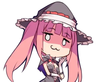 😏 Anime, Stiker, Kartun, Penyihir, Gadis, Rambut merah muda, Chibi telegram sticker
