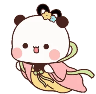 👘 Panda, Fofo, Desenho animado, Kawaii, Animal whatsapp sticker