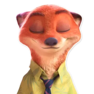 😇 Nick Wilde Zootopia zorro, antropomorfo, dibujos animados, disney, zootopia, nick wilde, personaje telegram sticker