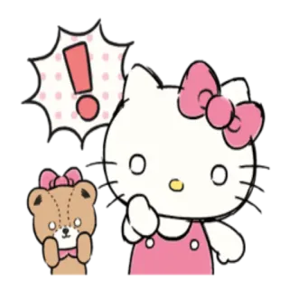 ❕ Hello Kitty mignon, chat, kawaii, dessin animé telegram sticker