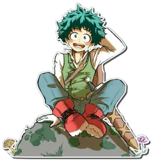 😃 Izuku Midoriya My Hero Academia アニメ, 僕のヒーローアカデミア, 緑谷出久, デク, 漫画 telegram sticker
