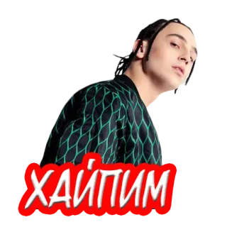 🤑 ХАЙПИМ мужчина, косы, портрет telegram sticker