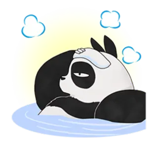 🛀 panda, śpiący, słodki, relaksujący, basen, zwierzę whatsapp sticker