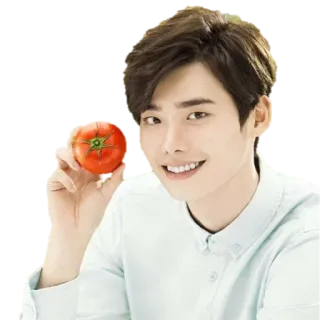 😊 tomate, homme, portrait, nourriture, souriant telegram sticker