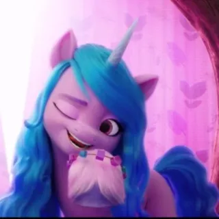 🪡 Izzy Moonbow My Little Pony: A New Generation ポニー, ユニコーン, 紫, 青髪, アニメ, イジー・ムーンバウ, マイリトルポニー telegram sticker