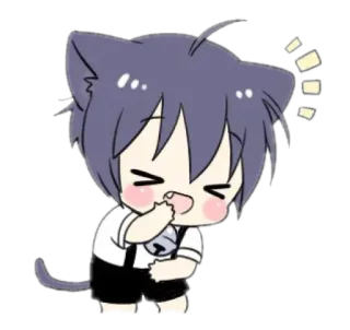 🫐 Anime, Gatto, Chibi, Carino, Kawaii, Manga, Cartone animato telegram sticker