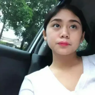 🌷 wanita, potret, orang, mobil, putih whatsapp sticker