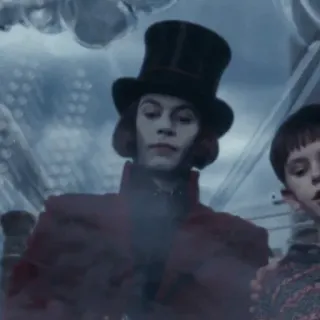 🎩 Willy Wonka Charlie and the Chocolate Factory Willy Wonka, Schokolade, Fabrik, Zylinder, Film telegram sticker