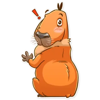 😳 คาปิบารา, สัตว์, การ์ตูน, สัตว์เลี้ยงลูกด้วยนม, น่ารัก telegram sticker
