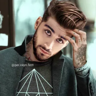 🤨 Zayn Malik @per.zayn.fect ゼイン・マリク, 歌手, タトゥー, 有名人, ポートレート, 男性 telegram sticker
