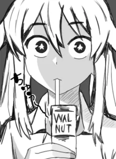 😳 WALNUT Anime, Noz, Bebida, Menina, Fofo telegram sticker