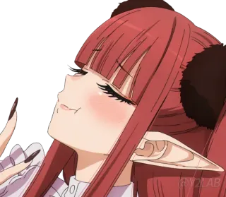 😋 Anime, Garota, Elfo, Mulher, Ilustração, Desenho animado, Fofa telegram sticker
