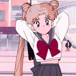 🤨 Sailor Moon anime, cartoon, japanese animation, school uniform, girl, teen, character telegram sticker