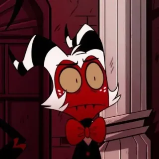😐 Moxxie Helluva Boss Moxxie, Helluva Boss, Kreskówka, Imp, Animowany, Śmieszne, Słodkie, Postać telegram sticker