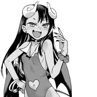 😈 Chica anime, Demonio, Cuernos, Manga, Diablo, Anime telegram sticker