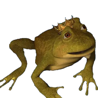 🐸 Frog Prince rã, coroa, princesa, animal, conto de fadas whatsapp sticker