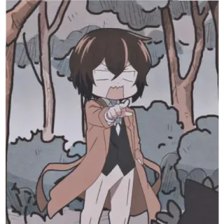 🙂 Osamu Dazai Bungou Stray Dogs anime, manga, bungou stray dogs, osamu dazai, chibi, character telegram sticker