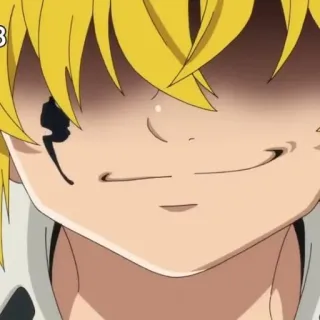 😏 Meliodas Seven Deadly Sins anime, fantasy, demon, blonde hair, Meliodas telegram sticker