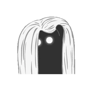 👀 жуткий, призрак, зловещий, волосы, глаза, темный telegram sticker