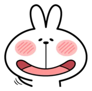 😄 konijn, schattig, dier, cartoon, kawaii telegram sticker