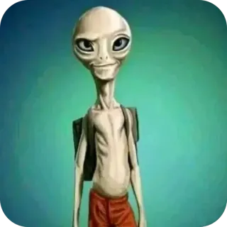🫥 Gena the alien Gena alien, extraterrestrial, meme, gena, funny, cartoon, grey alien telegram sticker
