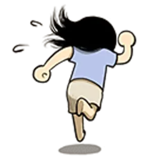 🏃 corrida, desenho animado, menina, movimento, ação, personagem telegram sticker