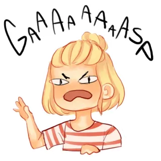 😨 GAAAAAASP angry, exasperated, frustrated, annoyed, cartoon telegram sticker