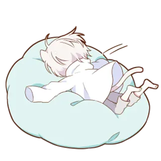 😪 Katze, Anime, schlafend, kawaii, niedlich, ausruhend whatsapp sticker
