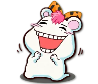 😆 hámster, lindo, dibujos animados, animal, feliz, kawaii whatsapp sticker