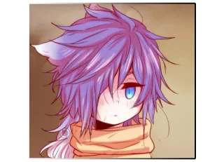 😞 Аниме, Кот, Кемономими, Милый, Шарф telegram sticker