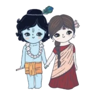 🥰 Krishna 印度教, 神, 印度, 神, 拉达 telegram sticker