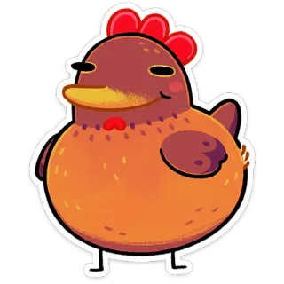 ⭐ kurczak, ptak, zwierzę, farma, słodki, drób telegram sticker