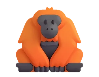 🦧 orangutan, ape, animal, mammal, wildlife, primate telegram sticker