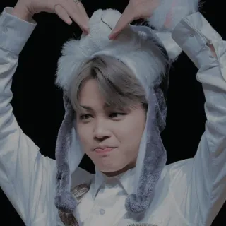 🍩 人物, 兔子, 可爱, 帽子, 动物, Kpop telegram sticker