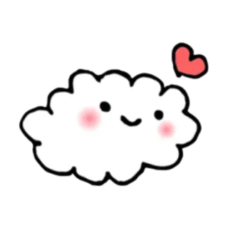 ❤ nube, corazón, lindo, kawaii, feliz, simple, clima, cielo whatsapp sticker