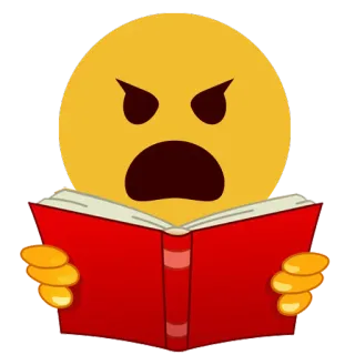 📔 emoji, enojado, leyendo, libro, frustrado, expresión telegram sticker