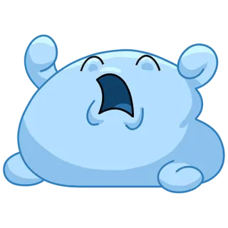 😩 kartun, blob, imut, senang, biru whatsapp sticker