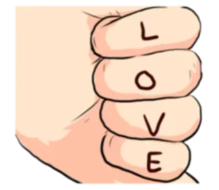 💞 LOVE amor, mano, dedos, texto, saludo telegram sticker
