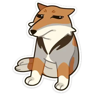 😐 chien, animal, animal de compagnie, dessin animé, autocollant whatsapp sticker