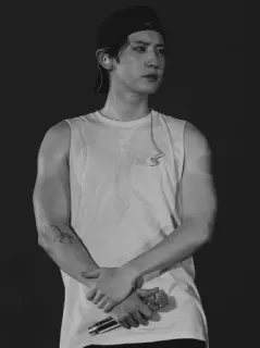 ▪️ hombre, camiseta sin mangas, k-pop, cantante, retrato telegram sticker