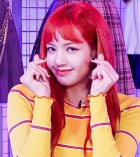 🍊 Lisa Kpop, Lisa, Blackpink, zangeres, idool, schattig, rood haar telegram sticker